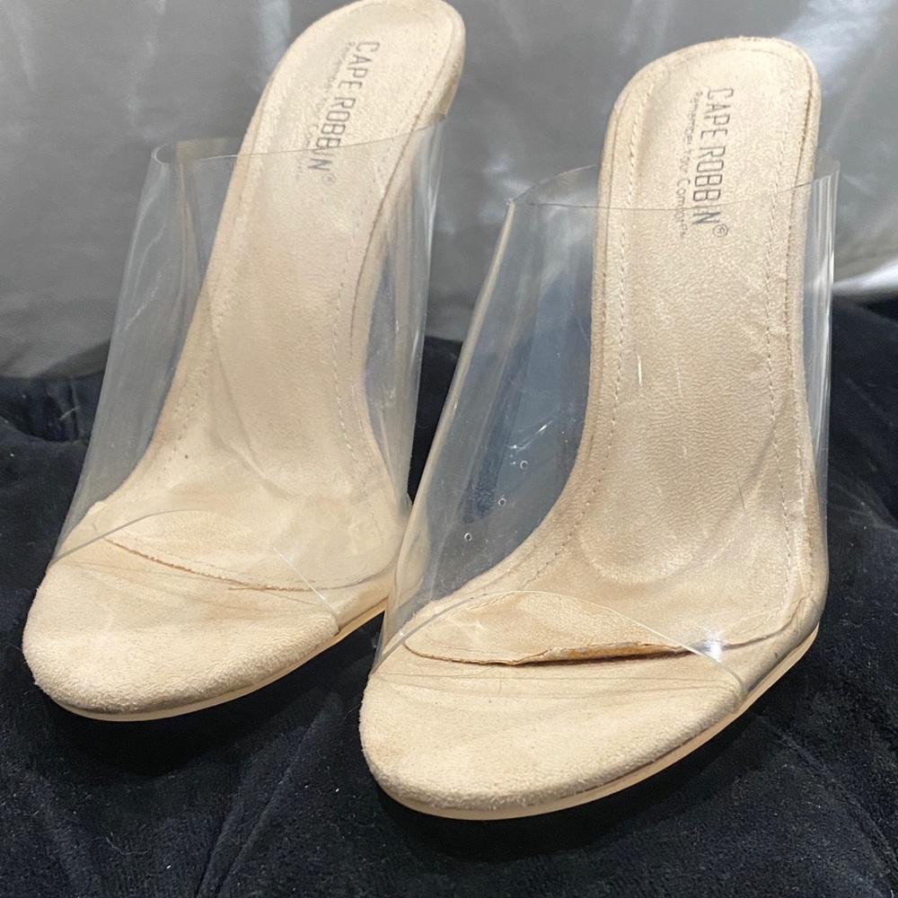 Cape Robbin Women's Transparent and Cream Heels